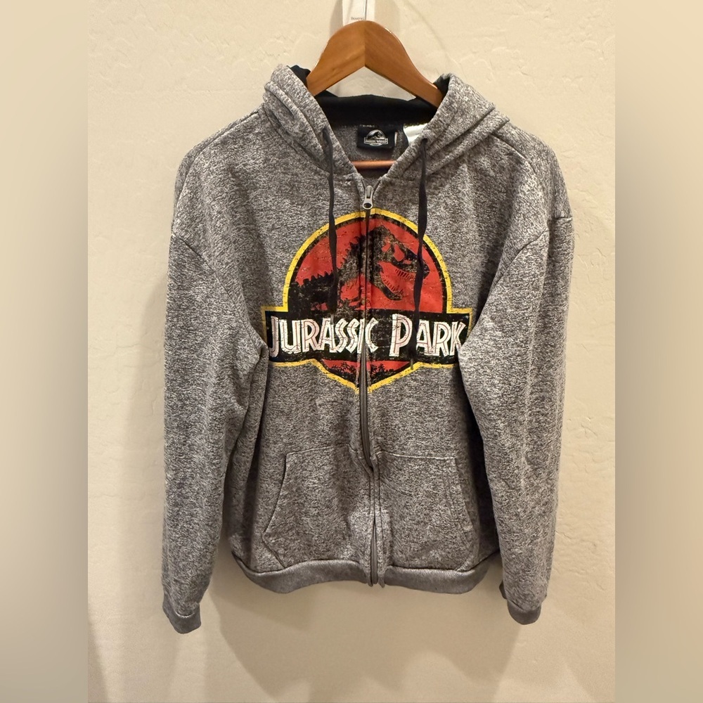 Jurassic Park Universal Studios Classic Logo Zip-Up Hoodie | Size XL